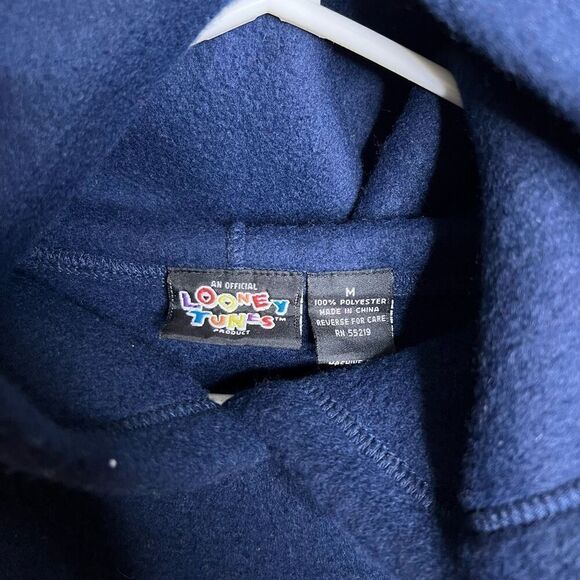 Vintage 90s Looney Tunes Sylvester Fleece Hoodie Medium - Picture 5 of 6